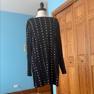 INC International Concepts Black Dress with White Dots